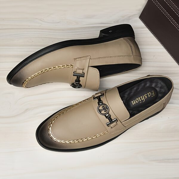 Men's Handmade Formal Wedding Shoes, Durable Thick-Soled Slip-On Casual Business Party Office Daily Wear - Image 6