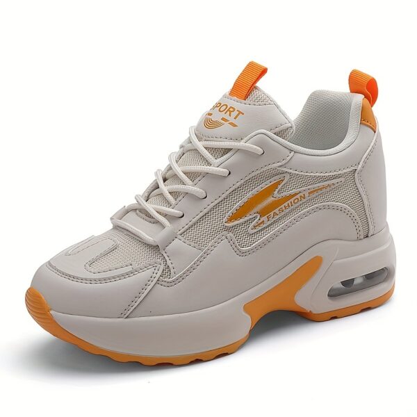 Women'S 2025 Invisible Height Increase 8cm Sneakers - Breathable Mesh & Synthetic Synthetic Faux Leather Upper, Thick Cushioned Sole, All-Season Lightweight Walking Shoes for Women, Casual Travel Sneakers (Valentine'S Day Gift), Ladies Sneakers, Stylish Athletic Footwear, Durable Comfort Footwear