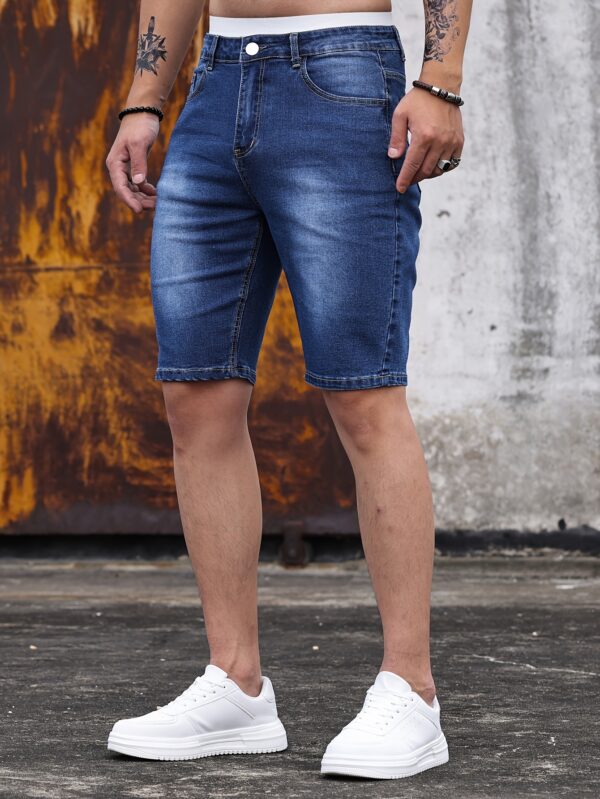 Men's Casual Street Style Skinny Denim Jeans Shorts, Summer Outdoor Jorts, Bermuda Shorts - Image 9