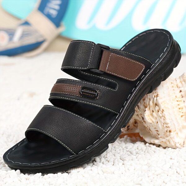Comfortable Slip-On Sandals for Men - Breathable Quick-Dry Microfiber, Non-Slip Lightweight Beach Shoes with Soft Sole for Home & Outdoor Use, Casual Slipon Design, Comfortable Footwear - Image 5