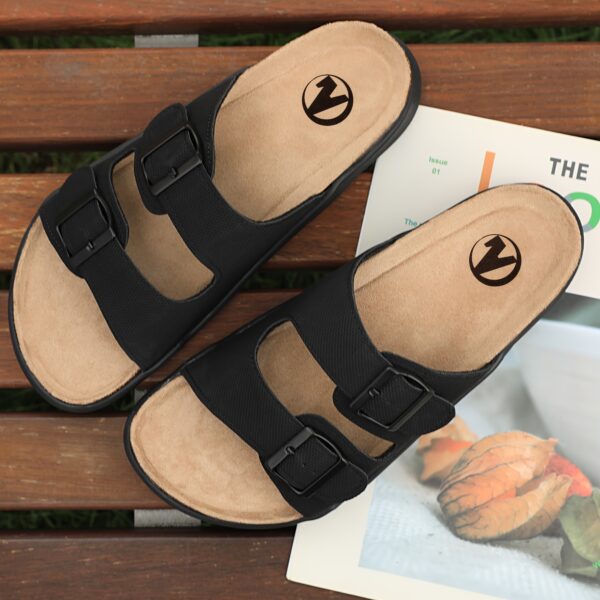 Men's Trendy Open Toe Breathable Slippers With Double Buckle Straps, Comfy Non Slip Casual Slides, Men's Summer Walking Shoes - Image 5