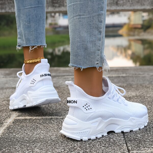 Plus Size Women's Lightweight Breathable Fabric Casual Sneakers - Stability Support Soft PU Sole, Vibrant Red All-Season Walking Shoes for Outdoor Travel & Daily Wear - Image 4