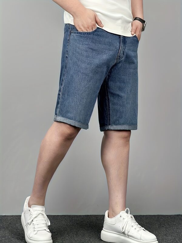 Men'S Summer Straight-Leg Denim Shorts - Slim Fit, Light Wash, Casual Style, Comfortable & Stylish for Casual Attire, Jeans Shorts - Image 7