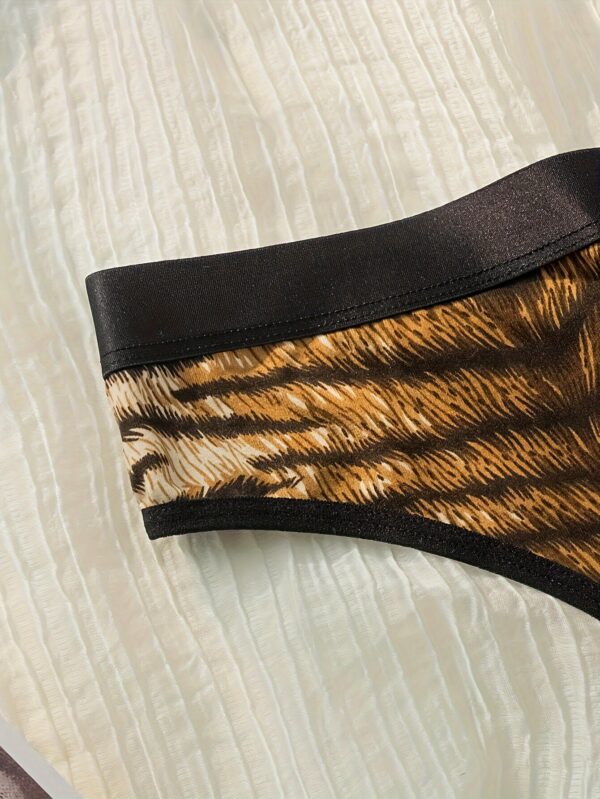 6pcs leopard print zebra print Women's thong Simple sport underpants - Image 6