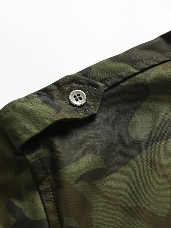 Men's Summer Camo Cotton Shirt - Casual Outdoor Short Sleeve with Chest Pocket, Vintage Style, Non-Stretch Fabric, Plaid Print, Regular Pattern, Military Uniform - Image 10