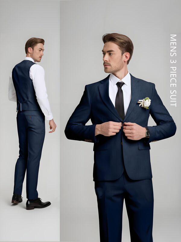 Men's Suits 3pcs Retro Linen Men Suit Beach Wedding Suit Summer Slim Fit Light Weight Linen Suit Jacket Vest Pant Tuxedo Business Prom - Image 5