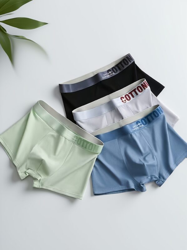 6pcs Men'S Cotton Boxer Briefs - Soft, Comfortable, Breathable, Medium Stretch, Solid Color, Ideal for Active Teens and Adults, Comfortable Clothing | Minimalist Design | Stretchable Fabric - Image 2