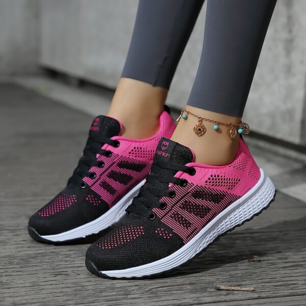 All-Season Women'S Breathable Mesh Sneakers - Lightweight Lace-Up Running Shoes, Comfortable Casual Walking Shoes with EVA MD Sole, Fabric Upper & Insole for Work, Travel, and Sports, Casual Wear Sneakers | Stylish Laceup Shoes | Breathable Mesh Upper - Image 8