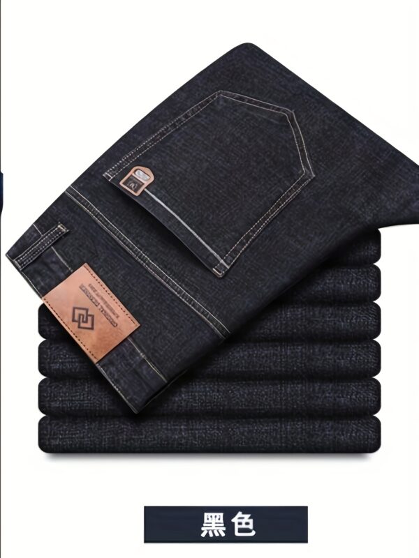 Men'S Slim-Fit Stretch Denim Jeans - Mid-Rise Straight-Leg Casual Pants with Button Closure, Comfortable All-Season Wear for Casual Attire, Versatile Clothing | Sleek Design | Comfortable Fit - Image 5
