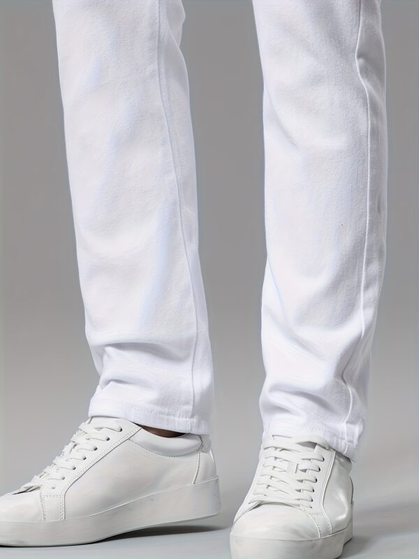 A Pair of Men'S Casual Trousers, Lightweight Business Regular Style White Breathable And Wrinkle- Resistant Fashion Straight-Leg Golf Trousers, Four Seasons Casual Western Trousers, Lightweight And Comfortable, Suitable for Office And Daily Wear - Image 10