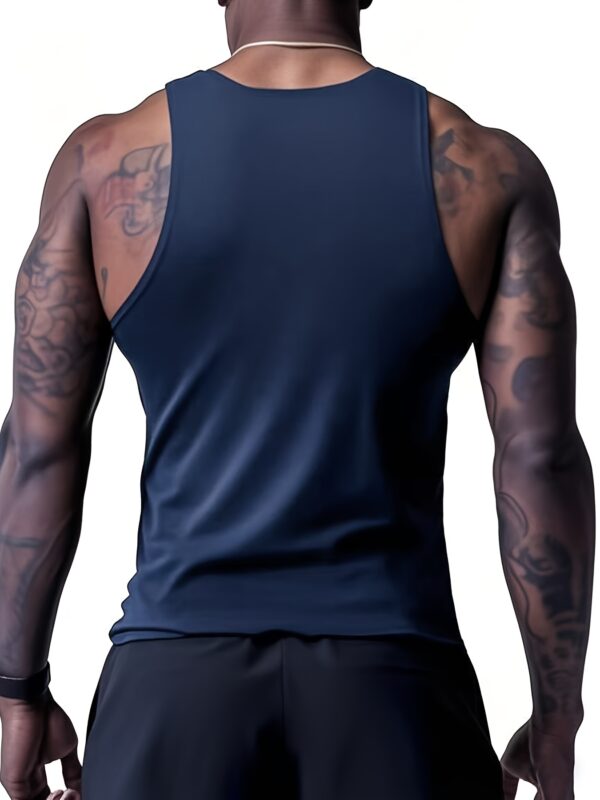 Villa Le Shui OBM Guiren Bird Summer Sleeveless Men'S Vest, Solid Color Round Neck Tank Top, Casual Sports Undershirt for Workouts. - Image 10