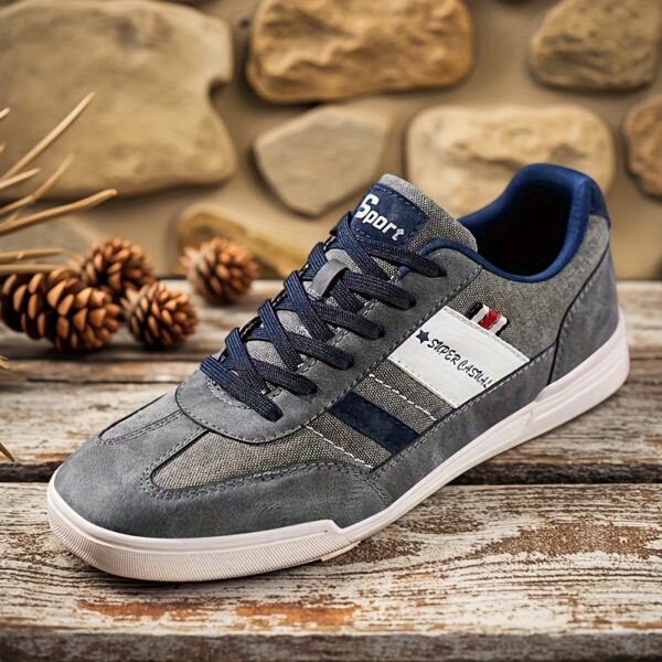 Men'S Plus Size Fashionable Breathable Canvas Sneakers with Contrast Color Design, Skateboarding Sneakers, Low-Top Lace-Up Lightweight Comfortable Casual Shoes for Outdoor Walking, Jogging, Traveling, Street Style, All-Season Activities - Image 10