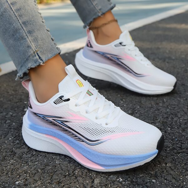 New Women's Running Shoes with Breathable Mesh and Popcorn Ultra Light Carbon Board, Fashionable and Versatile Sports Shoes - Image 5