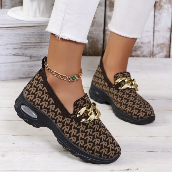 Women's Breathable Hiking Shoes With EVA Outsole, Geometric Pattern, Moisture-Wicking Fabric, Suitable For All Seasons - Image 5