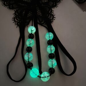 Butterfly Lace Thongs, Luminous Beaded Low Waist Intimates Panties, Women's Sexy Lingerie & Underwear