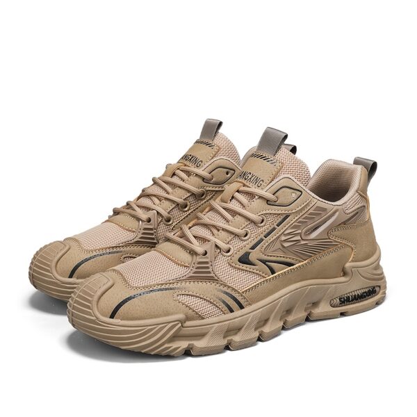 Men's Spring 2025 Fashion Sneakers - Versatile Casual & Sporty, Lace-Up, Breathable Fabric, Non-Slip PVC Sole for Outdoor, Running & Casual Attire - Image 2