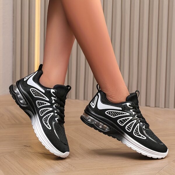 Women'S Cushioned Running Sneakers, Lightweight All-Season Tennis Training Shoes, Fabric Upper & Inner, Sole, Normal Pronation, Solid Color Design - Image 3