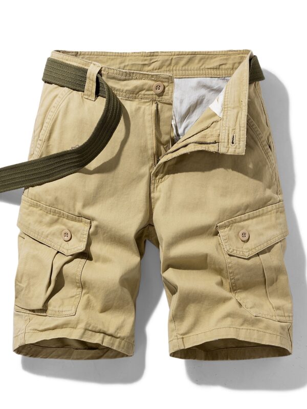 Men's 100% Cotton Solid Shorts With Multi Pockets, Casual Shorts For Summer - Image 5