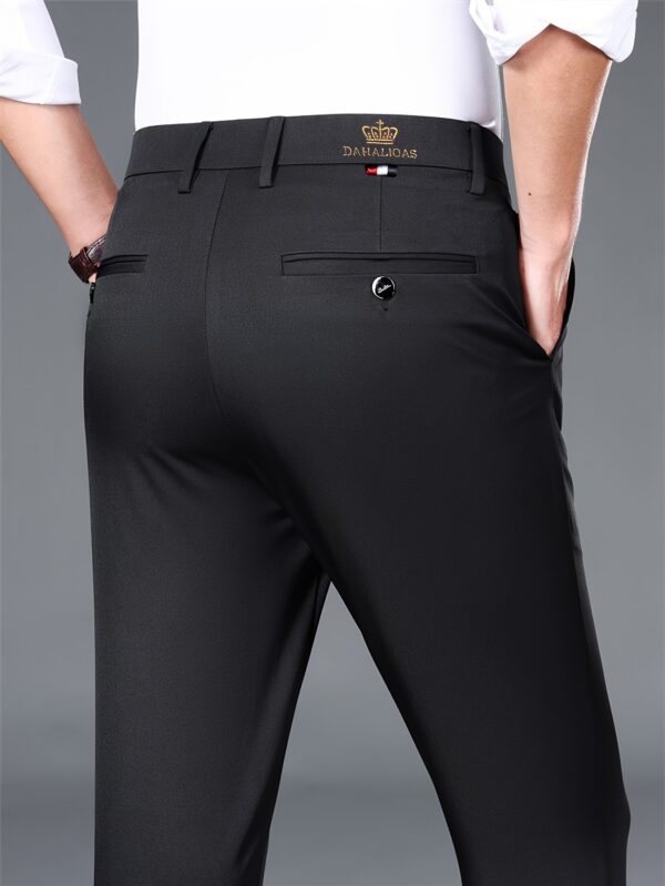 2pcs Men'S Professional Business Dress Pants, Stretchy And Wrinkle-Resistant, No Ironing Required, Formal Trousers with a Casual Style, Loose Fit, Versatile Straight-Leg Suit Pants for Office Wear. - Image 5