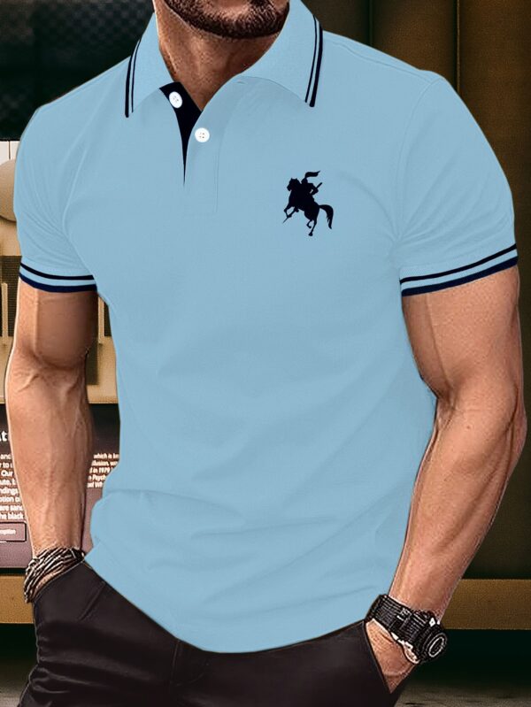 Men'S Light Pink Polo Shirt - Short Sleeve, Regular Fit, Button-Up with Chest Pocket, Summer Work Uniform for Office or Casual Wear, Casual Workwear | Classic Polo Design | Durable Fabri - Image 5