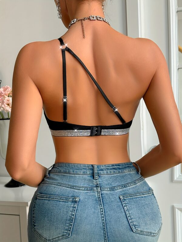Women'S Sexy Off-Shoulder Lace Bralette with Sparkling Accents - Wireless, No Padding, Perfect for Adult, Adult Lingerie | Lace Bralette | Comfortable Bra - Image 5