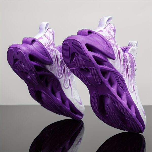 Breathable Mesh Running Shoes, Comfortable Soft Sole Walking Casual Sneakers, Thick Sole Trendy All-Match Purple Women's Footwear, Valentine's Day Birthday Gift, Cute Shoes - Image 4