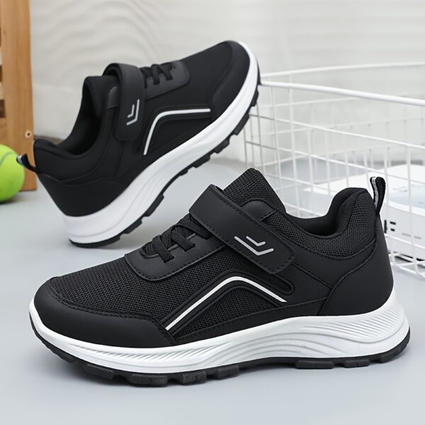 Women's Breathable Mesh Sneakers - Maroon Low-Top Casual Sneakers with Adjustable Hook-and-loop Fastener Strap & Laces, Comfortable Fabric Insole, All-Season Round Toe Design, Breathable Footwear | Stylish Mesh Sneakers | Adjustable Strap Sneakers - Image 10