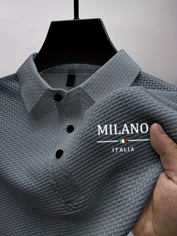 Elson OBM MILIANO Milan Premium Solid Color Business Lapel Breathable Ice Sliky Fiber Fabric Short Sleeve Shirt for Men - Image 10