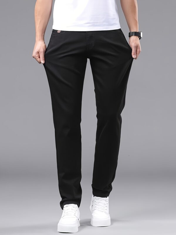 Pure Men's Jeans Slim Fit Straight Leg Versatile Tall and Slim Casual Pants - Image 2