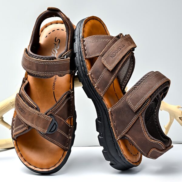 Mens Sandals for Men Men'S Black Brown Grey Size Summer - Image 3