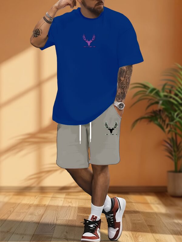 New Summer Men's Home Leisure T-shirt and Shorts - Image 3