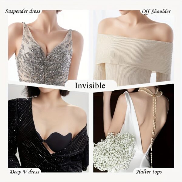 2 Pairs Invisible Silicone Adhesive Bra for Women - Strapless Push-Up with Nipple Covers, Reusable & Breathable for Weddings, Parties, Summer Dresses, Backless Sticky Bra with Customizable Lift & Shape, Comfortable for Workouts or Events, Backless Dress Bra | Discreet Undergarment | Nipple Covers Included - Image 10