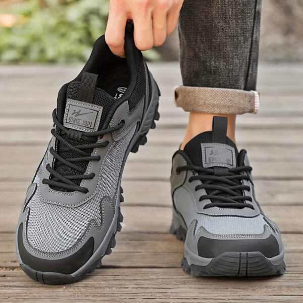 Shuangxing Men'S Outdoor Sports Casual Sneakers, Breathable Fabric and Faux Upper, Low-Top, Round Toe, Lace-Up, All-Season Hiking & Running Shoes with Strong Traction, PVC Sole - Image 2