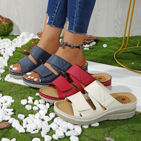 Fashionable, Trendy, And Comfortable Women'S Summer Slippers, Lightweight And Versatile Open-Toe Slippers, Solid Color Indoor And Outdoor Dual-Use Lazy Shoes, Women'S Shoes That Can Be Worn Continuously for 124 Festivals. - Image 4