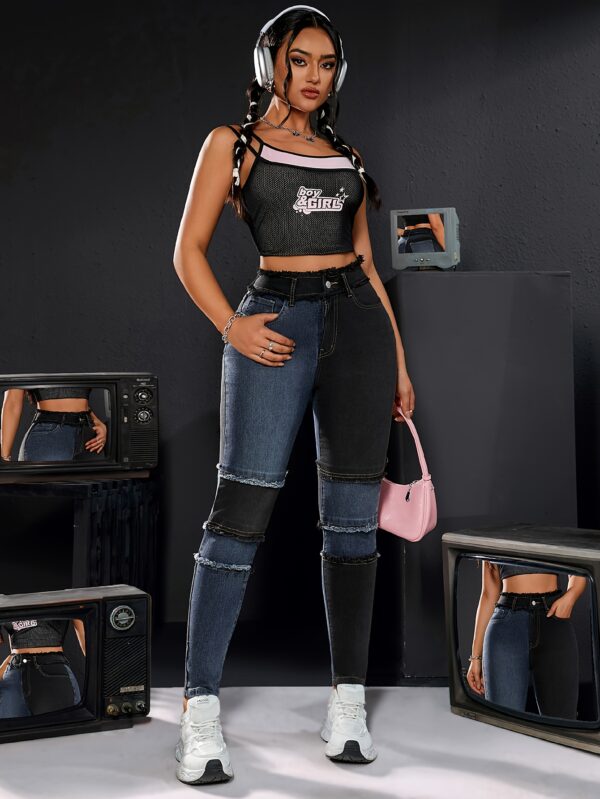 Skinny Fit Plain Washed Jeans, Casual Style Zipper Button Closure Denim Pants, Women's Denim Jeans & Clothing - Image 3