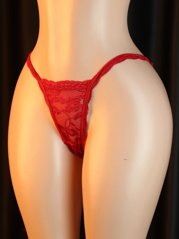 Women's Sexy Lace Hollow-Out Open Crotch Triangle Panties - High Elasticity No-Removal Thong, Breathable Comfort Fit for Intimate Wear, Seductive Lingerie, Elegant Underwear, Durable Elastic Material - Image 4