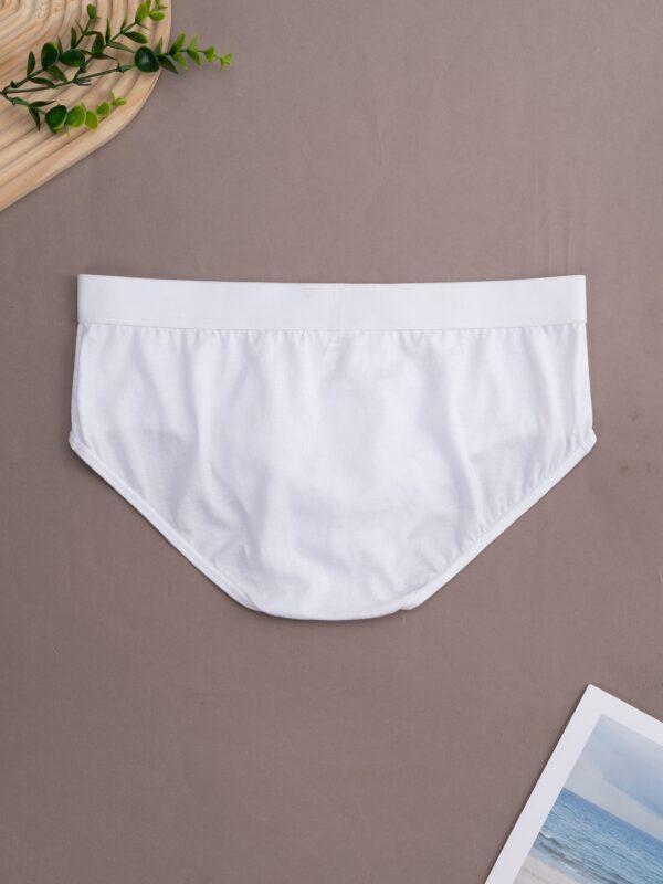5pcs 100% Pure Cotton Briefs, Comfortable & Breathable - Moisture-Wicking High-Quality Men'S Underwear, Solid Color, Everyday Casual Wear - Image 3