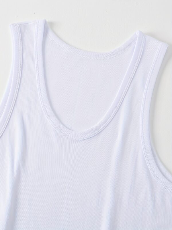 Set of 5 Summer Men'S Athletic Training Fitted Sleeveless Undershirts, Stretchy for Inner Wear. - Image 5