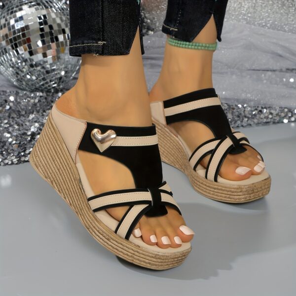 The Same Slope with Black Heart Slippers.