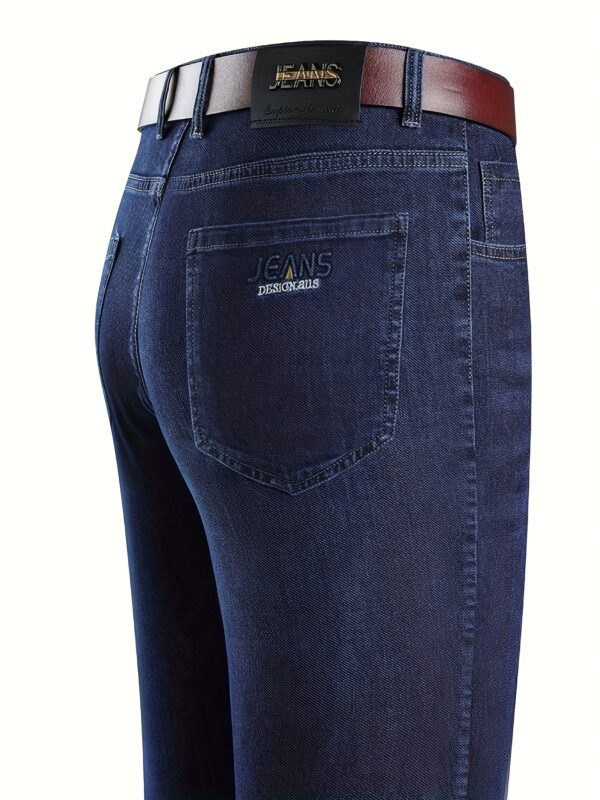 2025 New Men's Casual Jeans with Silicone-Printed "Jeans Legends" Back Pocket Lettering - Mid-Rise Regular Fit, All-Season Comfort, 3 Color Options for Casual Attire, Seasonal Versatility, Comfortable Fit - Image 3