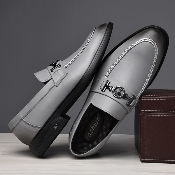 Men's Handmade Formal Wedding Shoes, Durable Thick-Soled Slip-On Casual Business Party Office Daily Wear - Image 8