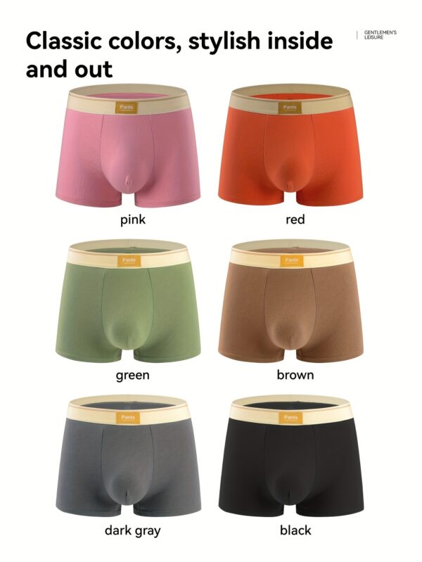 8-Pack Pants Letter Minimalist Solid Color Classic Cotton Men's Boxer Briefs - Image 6