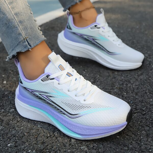 New Women's Running Shoes with Breathable Mesh and Popcorn Ultra Light Carbon Board, Fashionable and Versatile Sports Shoes - Image 7