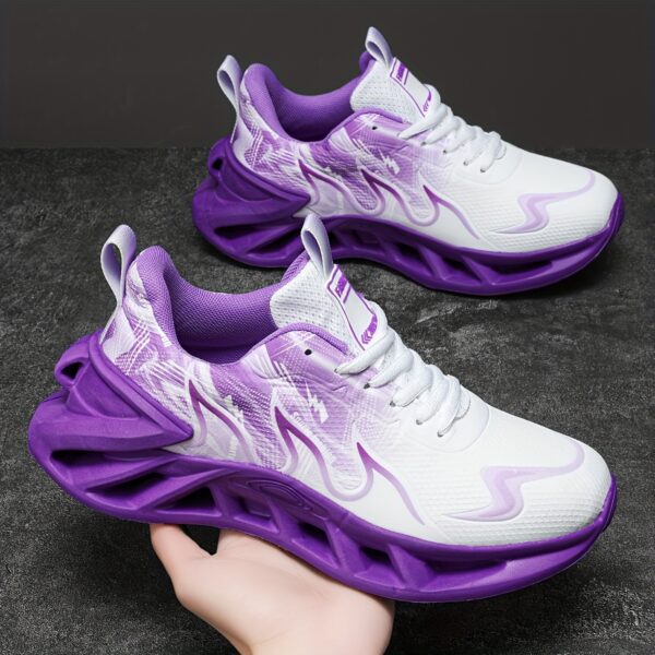 Breathable Mesh Running Shoes, Comfortable Soft Sole Walking Casual Sneakers, Thick Sole Trendy All-Match Purple Women's Footwear, Valentine's Day Birthday Gift, Cute Shoes - Image 8