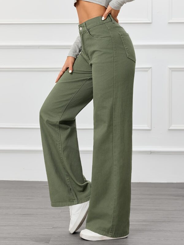High Waist Relaxed Fit Wide Leg Jeans for Women, Street Style, Machine Washable, Long Length, Four Seasons - Image 11