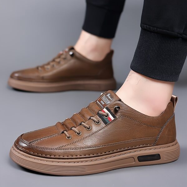 Men's Retro Brown Sneakers - Soft, Non-Slip Thick Sole, Lace-Up Casual Running Shoes for All Seasons, Hiking & Casual Attire - Image 10