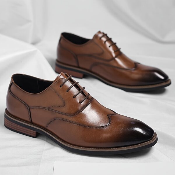 Men's Shoes Summer Formal Casual Commuter Oversized Genuine Leather Oxford Shoes British Business Casual Men's Handmade True Genuine Leather Waxed Brown Groom Wedding Shoes, One Pair per Pack Suitable for 4 Seasons and 365 Days of Use in 10 Festivals