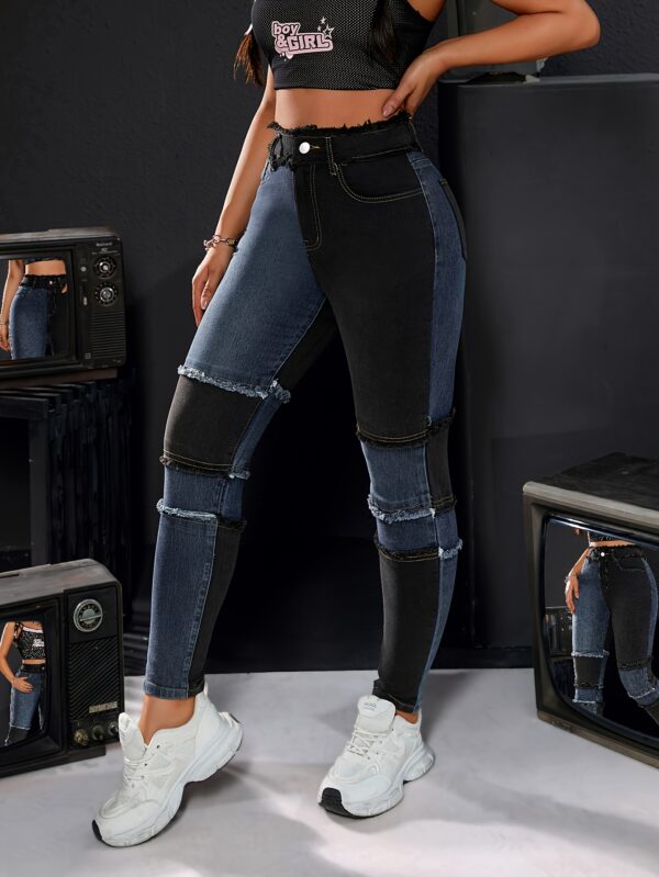 Skinny Fit Plain Washed Jeans, Casual Style Zipper Button Closure Denim Pants, Women's Denim Jeans & Clothing - Image 9