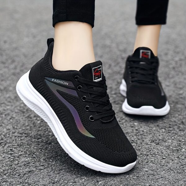 Women'S Casual Sports Shoes, Featuring a Knitted Mesh Upper And Flat Low-Top Design, Perfect for Outdoor Activities. - Image 3