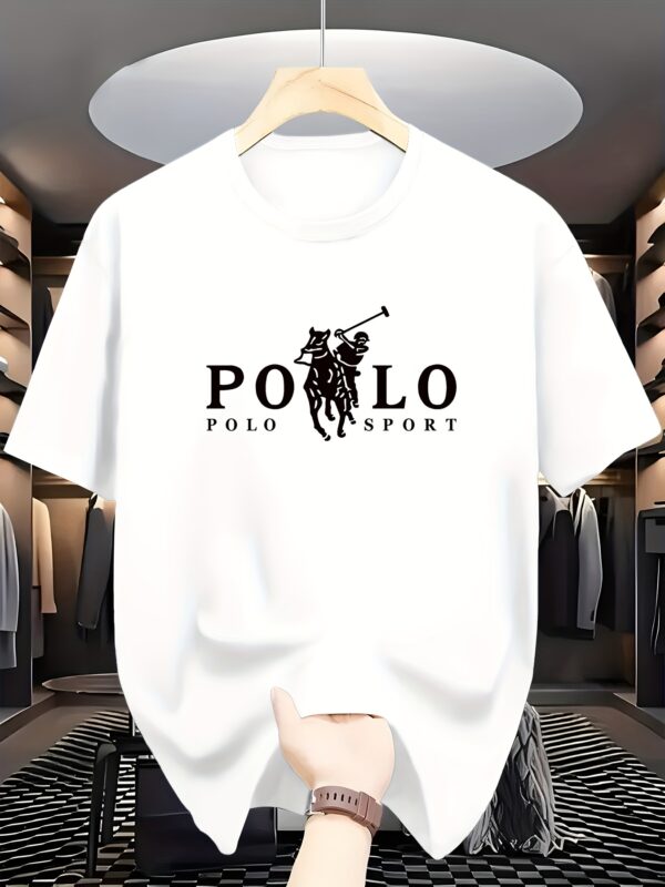 2025 Men'S Summer Geometric Pattern Letter Short Sleeve Fashion Street Casual T-Shirt - Image 3
